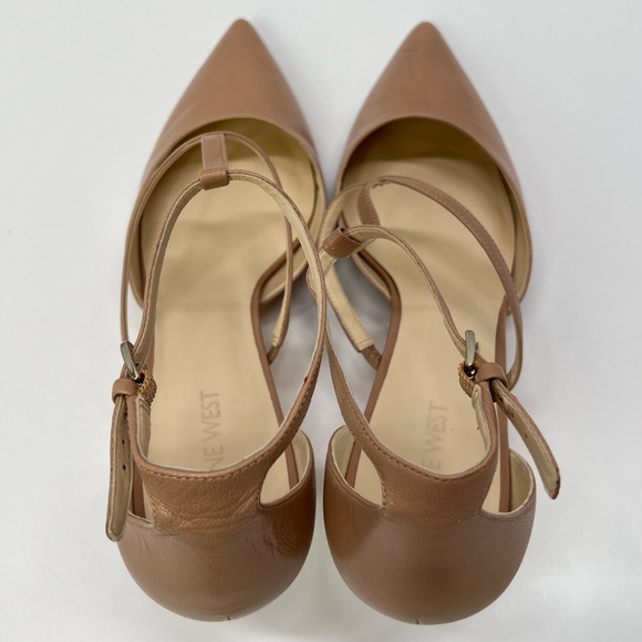 Nude Kitten Heels Pointed Toe T Strap Pumps Low Heel Work Shoes Mary Jane Heeled - Picture 4 of 17